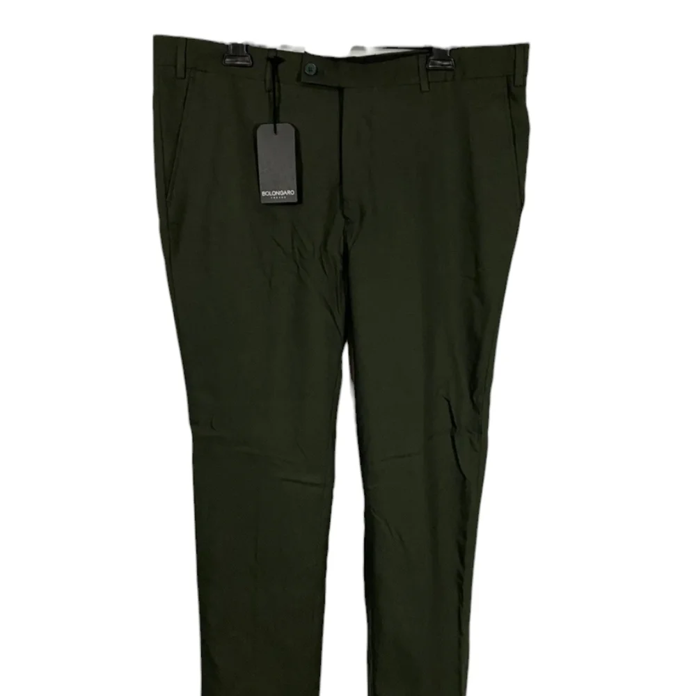NWT Bolongaro Trevor Skinny Dress Pants Slacks Textured Green sz 36 x 32